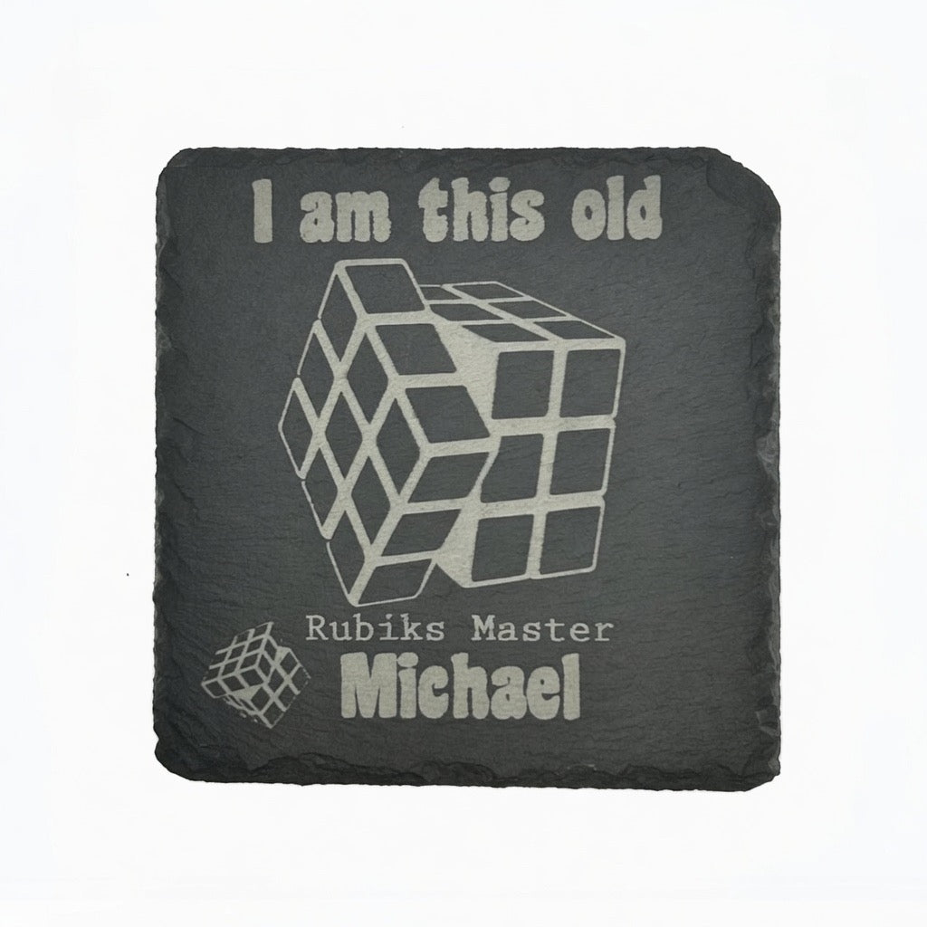 Personalised slate retro coaster Retrotreasures
