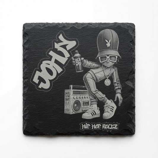 Personalised slate retro coaster Retrotreasures