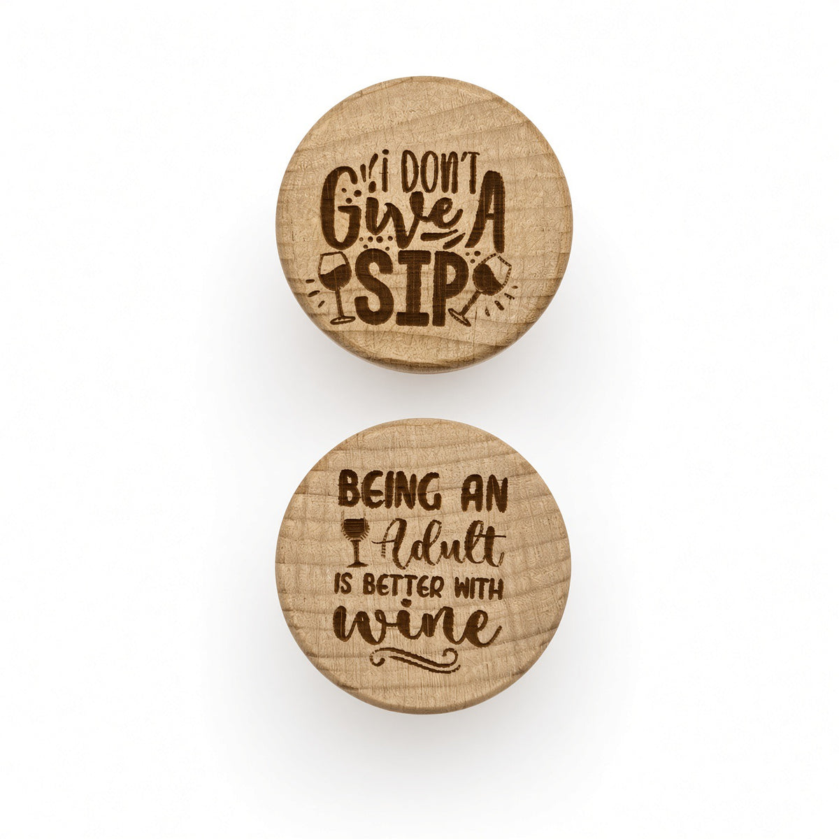 Fun Engraved Wine Stoppers – Novelty Gift for Wine Lovers | Pack of 2 Retrotreasures.co.uk