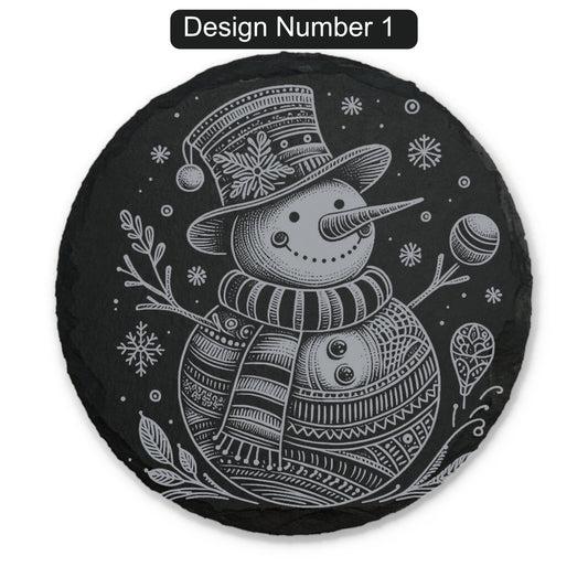 Christmas Engraved Slate Coasters – Bavarian Village, Santa & Winter Scenes