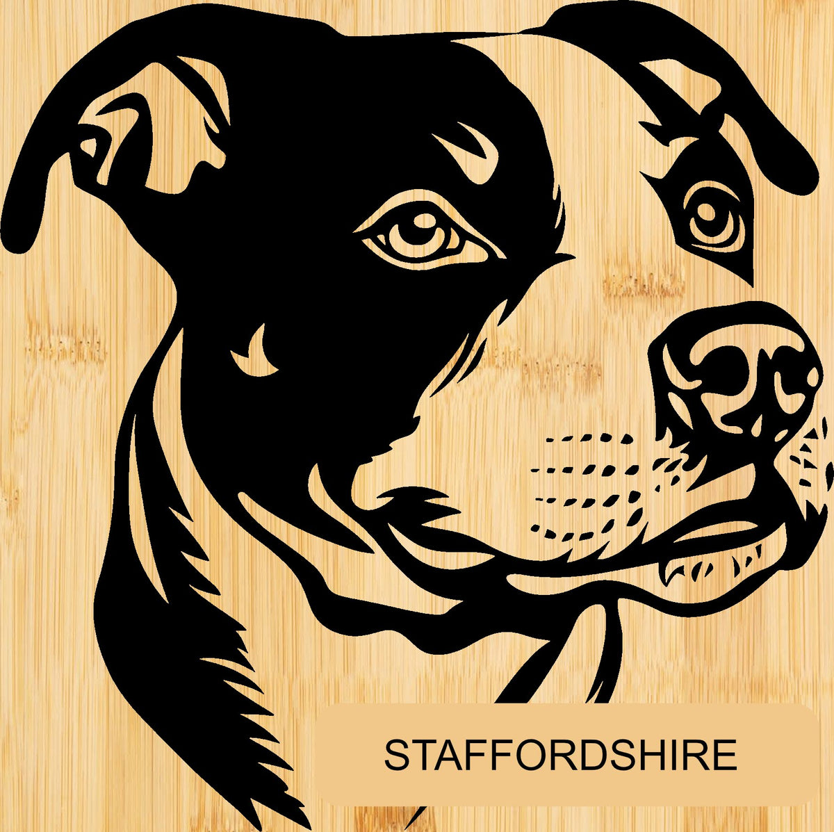 Personalised Bamboo Phone Stand – Engraved Dog Breed Portrait & Name | Bone Design
