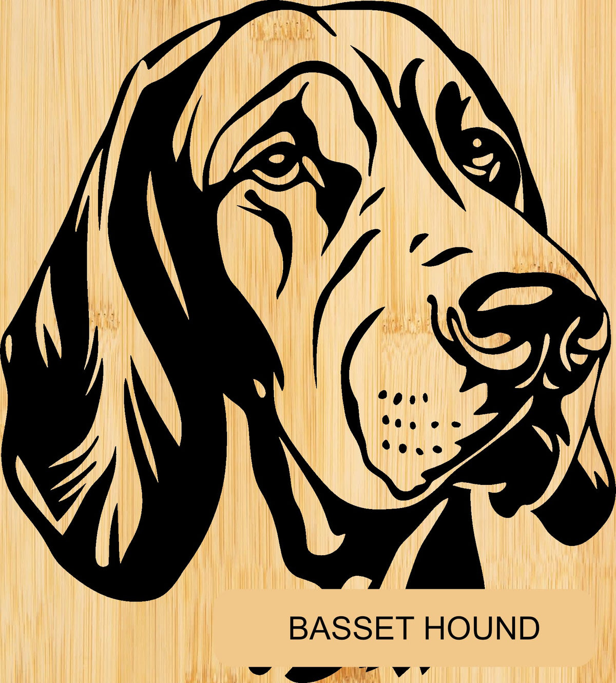Personalised Bamboo Phone Stand – Engraved Dog Breed Portrait & Name | Bone Design