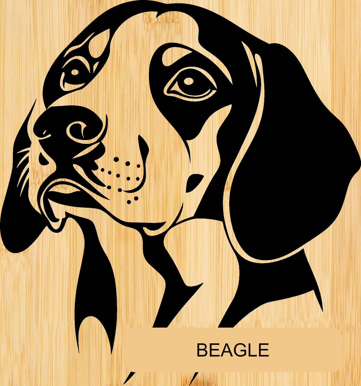 Personalised Bamboo Phone Stand – Engraved Dog Breed Portrait & Name | Bone Design
