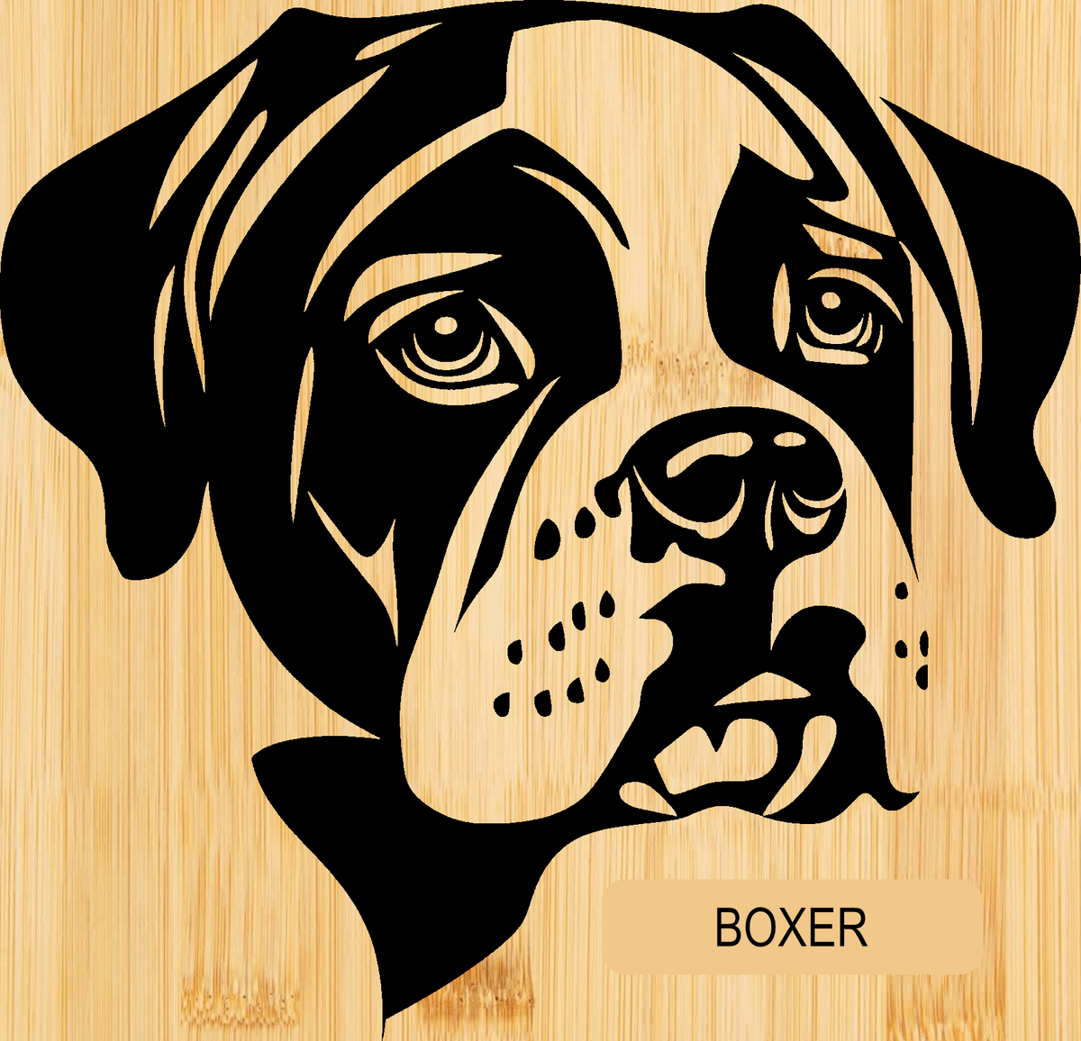 Personalised Bamboo Phone Stand – Engraved Dog Breed Portrait & Name | Bone Design