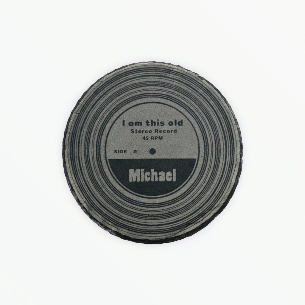 Personalised slate retro coaster Retrotreasures