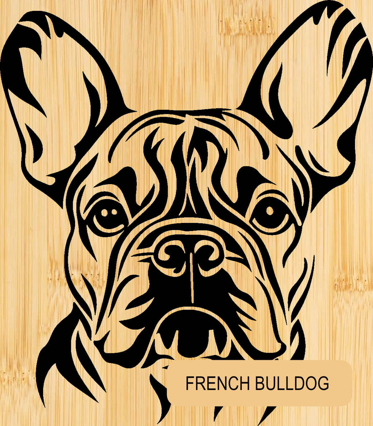 Personalised Bamboo Phone Stand – Engraved Dog Breed Portrait & Name | Bone Design