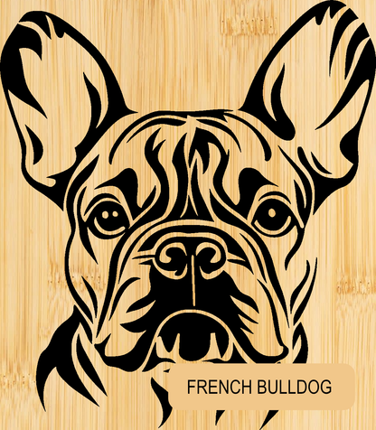 Personalised Bamboo Phone Stand – Engraved Dog Breed Portrait & Name | Bone Design