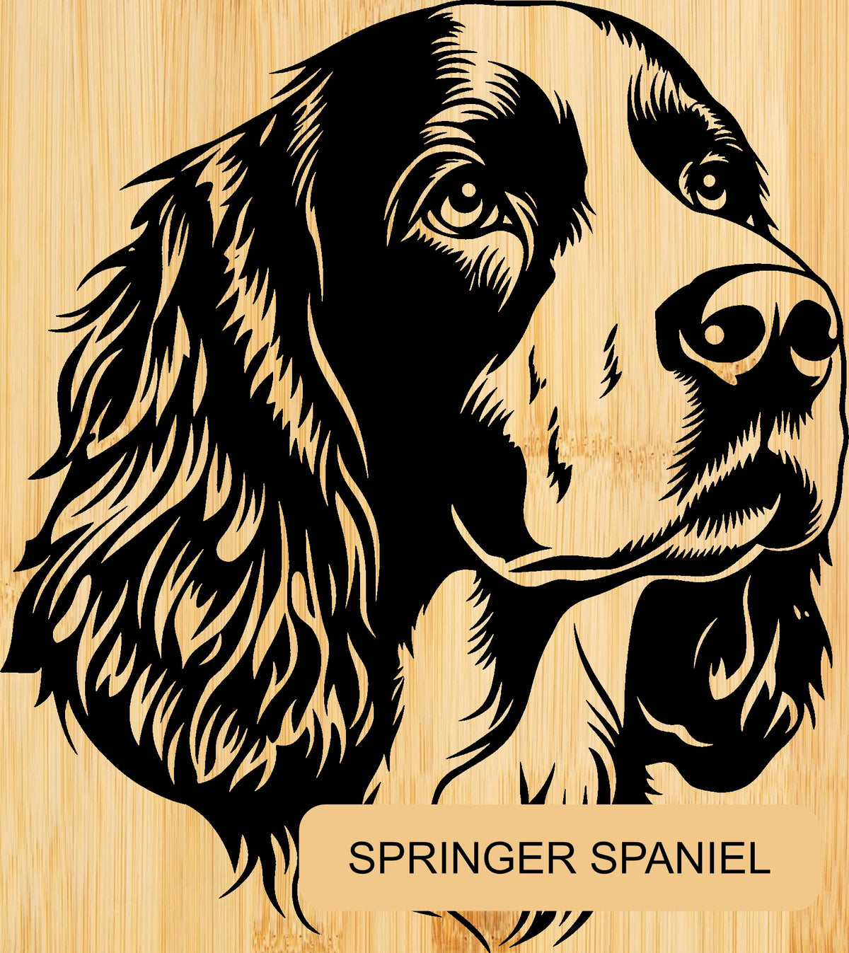 Personalised Bamboo Phone Stand – Engraved Dog Breed Portrait & Name | Bone Design