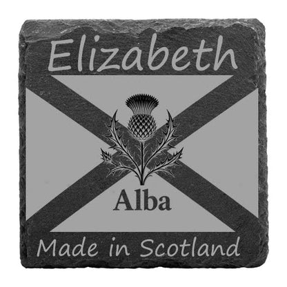 Personalised slate country coaster Retrotreasures