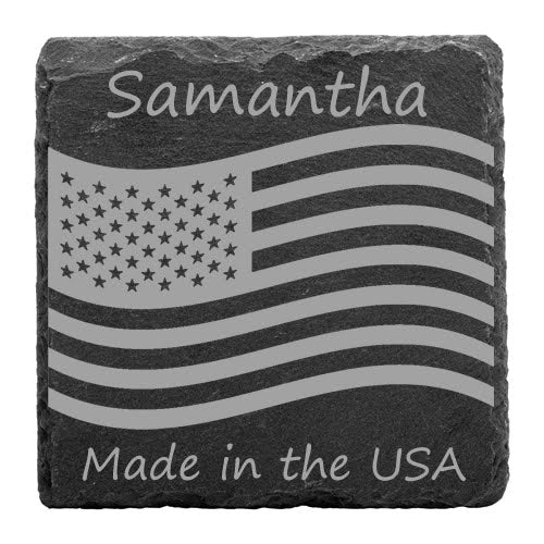 Personalised slate country coaster Retrotreasures