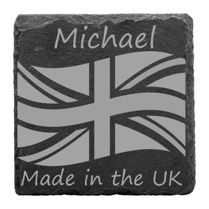 Personalised slate country coaster Retrotreasures