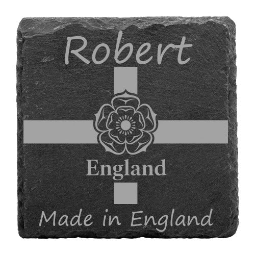Personalised slate country coaster Retrotreasures