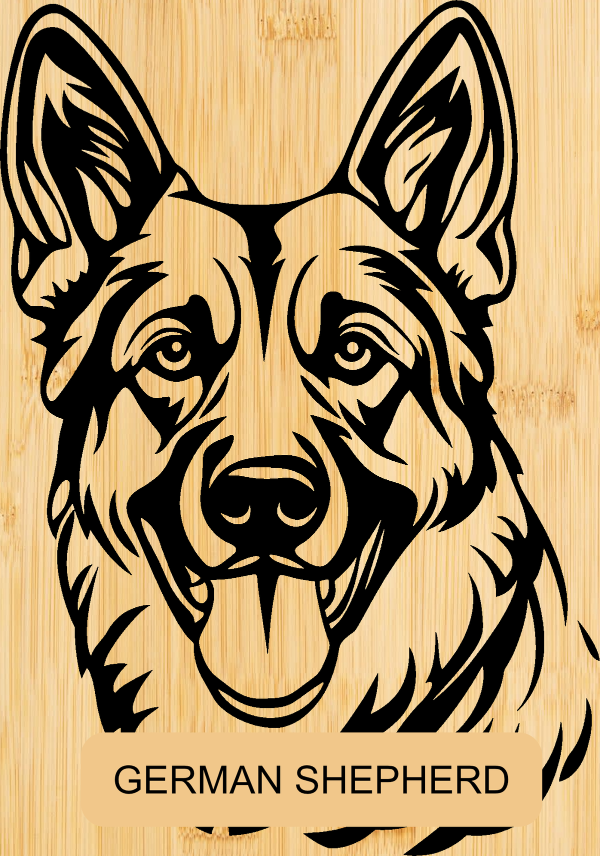 Personalised Bamboo Phone Stand – Engraved Dog Breed Portrait & Name | Bone Design