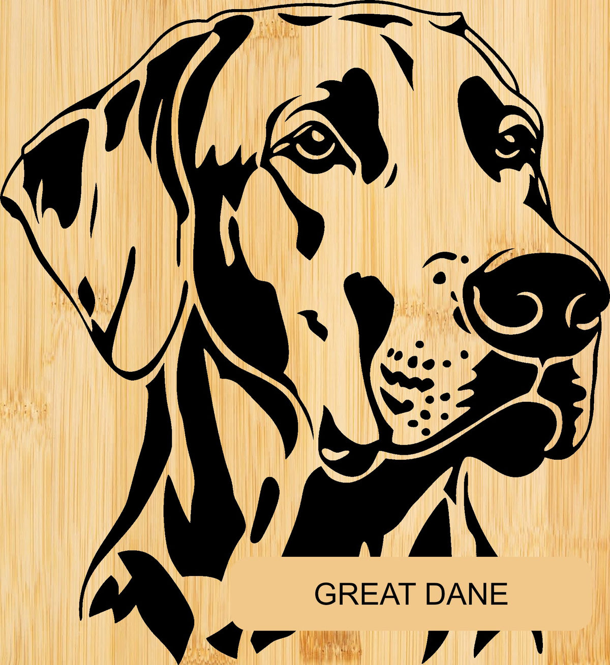 Personalised Bamboo Phone Stand – Engraved Dog Breed Portrait & Name | Bone Design