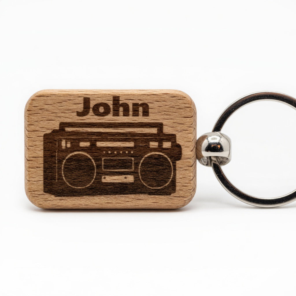 Personalised Boombox key ring Retrotreasures
