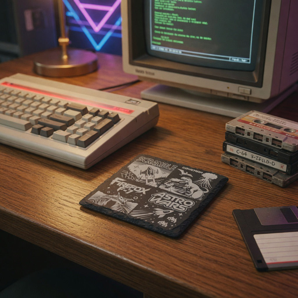 slate retro game coaster Retrotreasures