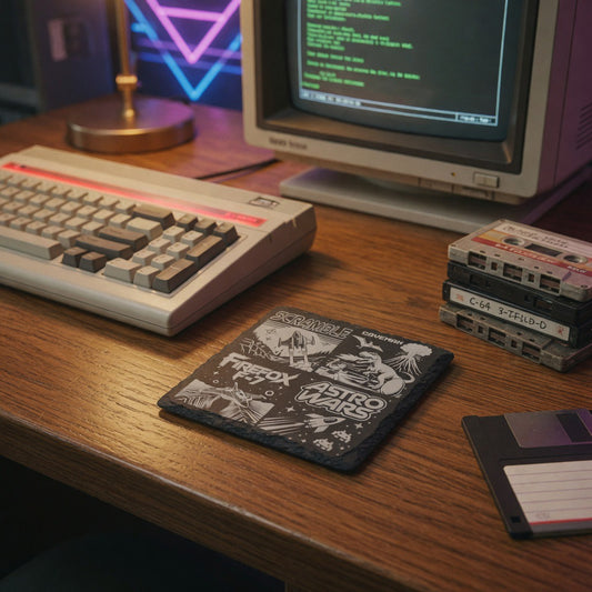slate retro game coaster Retrotreasures