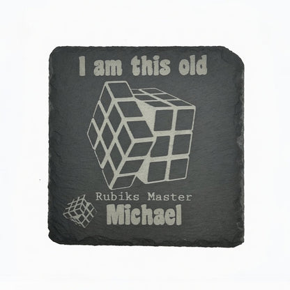 Personalised slate retro coaster Retrotreasures