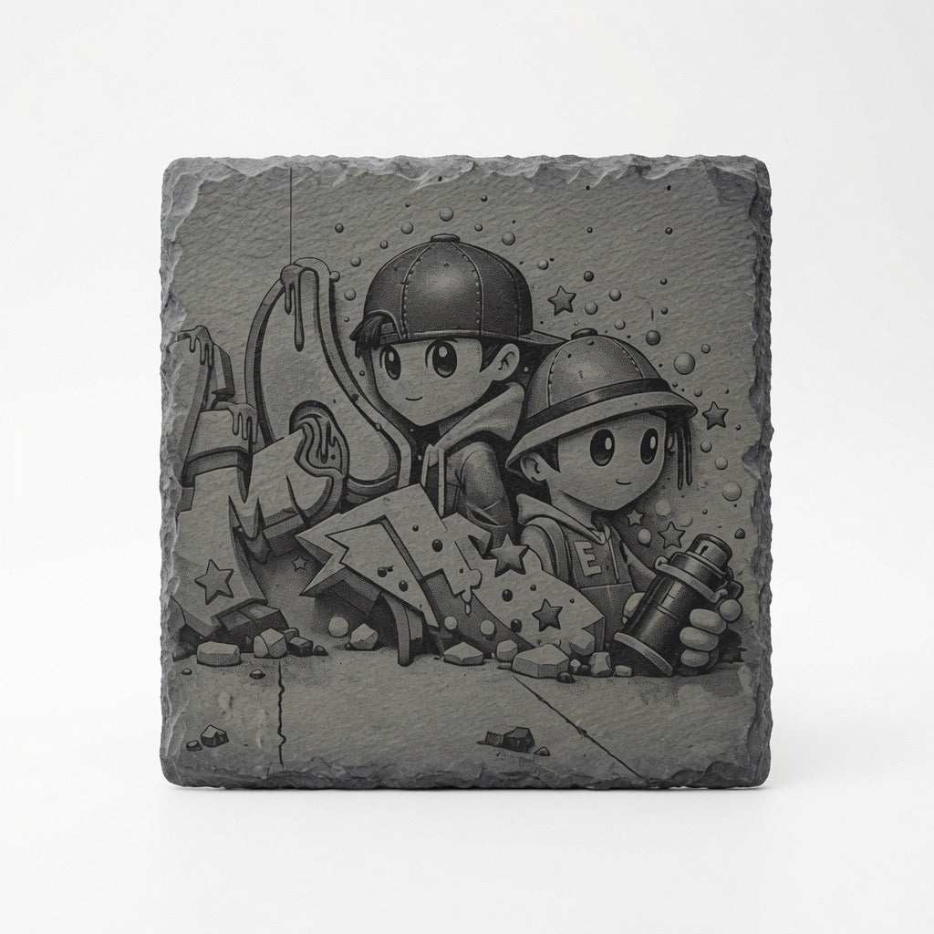 Slate retro,hip hop, music, 70s, 80s themed coasters. Various options Retrotreasures