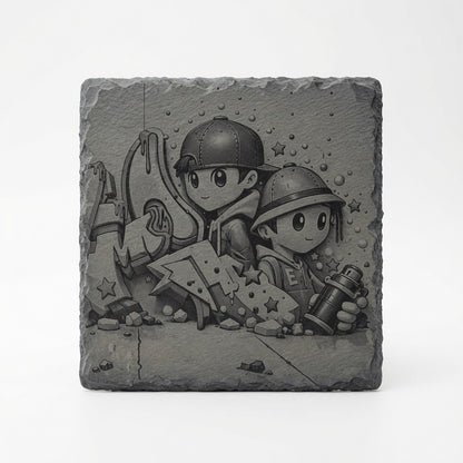 Slate retro,hip hop, music, 70s, 80s themed coasters. Various options Retrotreasures