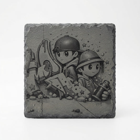 Slate retro,hip hop, music, 70s, 80s themed coasters. Various options Retrotreasures