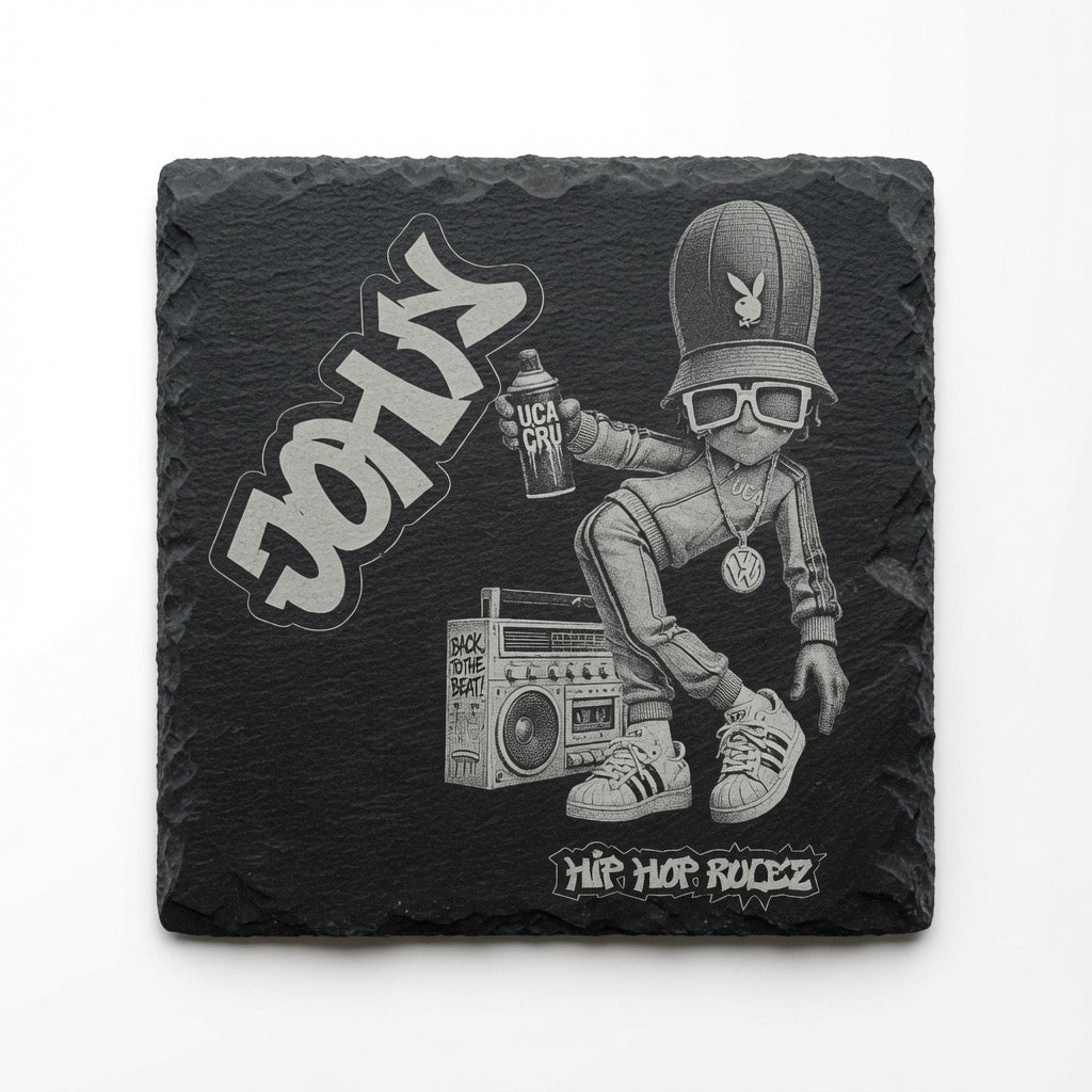 Personalised slate retro coaster Retrotreasures
