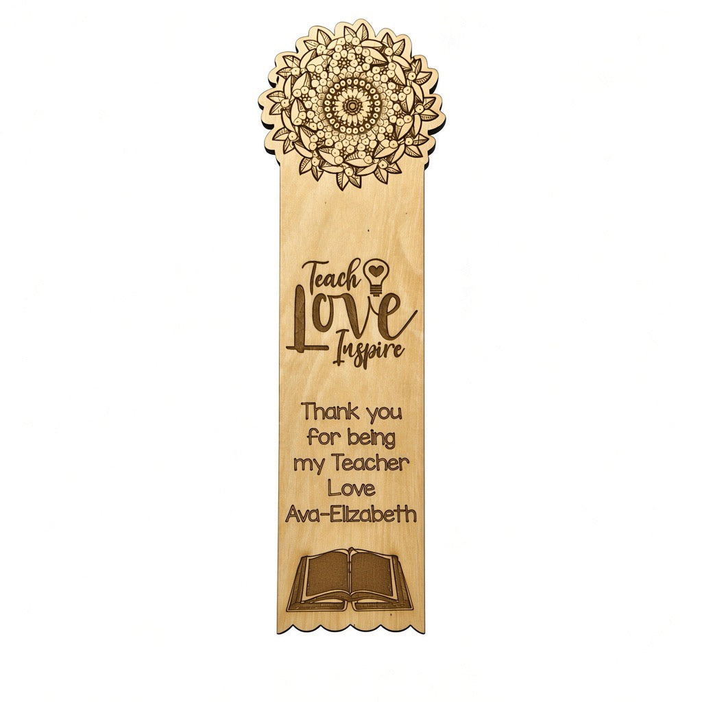 Personalised thank you Teacher bookmark Retrotreasures