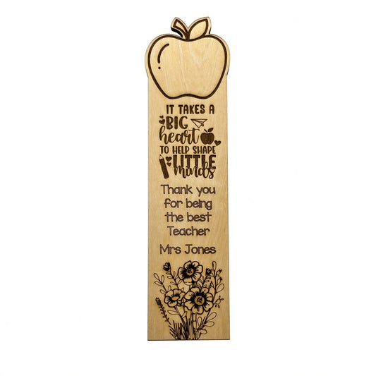 Personalised thank you Teacher bookmark Retrotreasures