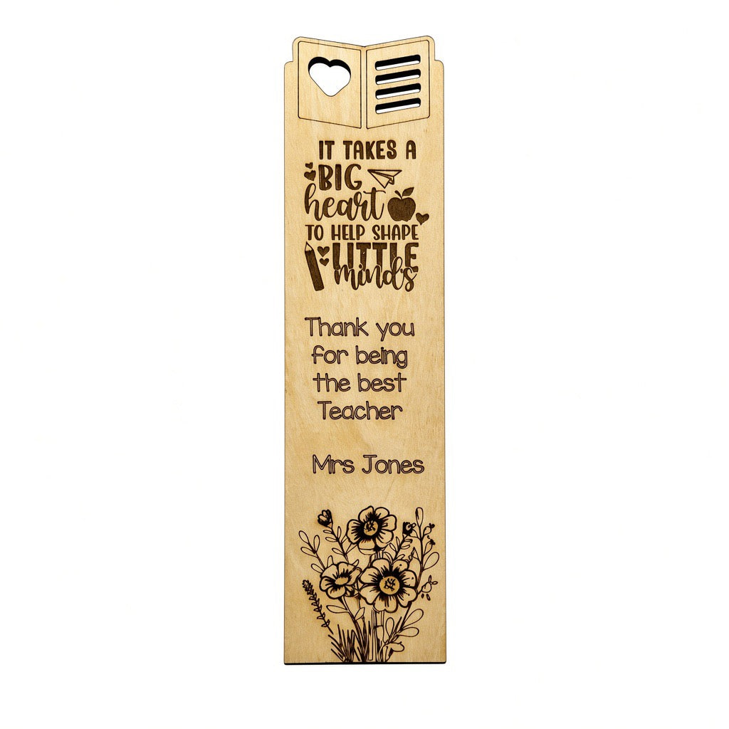 Personalised thank you Teacher bookmark Retrotreasures