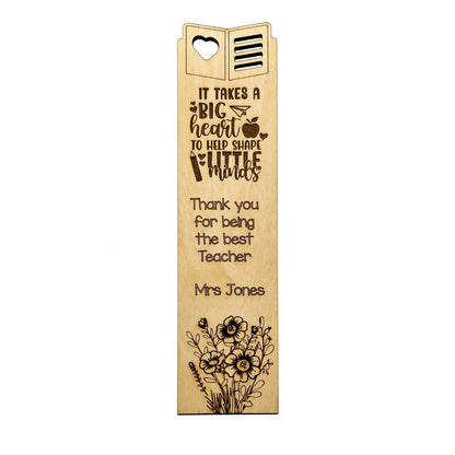 Personalised thank you Teacher bookmark Retrotreasures