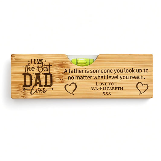 Personalised Spirit Level Bottle Opener – Laser Engraved | Wooden Handle | Custom Text Retrotreasures.co.uk