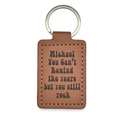 Personalised PU Leather Cassette Keychain – Engraved Retro Tape & Custom Message Retrotreasures.co.uk
