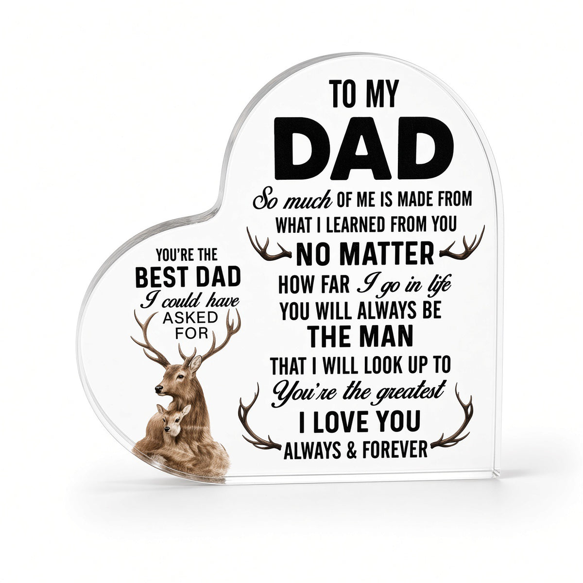 Acrylic Heart Gift for Dad – Father's Day & Birthday Keepsake