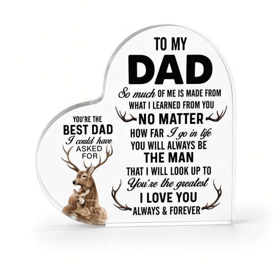 Acrylic Heart Gift for Dad – Father's Day & Birthday Keepsake