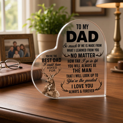 Acrylic Heart Gift for Dad – Father's Day & Birthday Keepsake