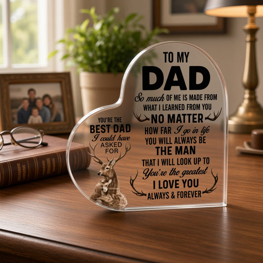 Acrylic Heart Gift for Dad – Father's Day & Birthday Keepsake