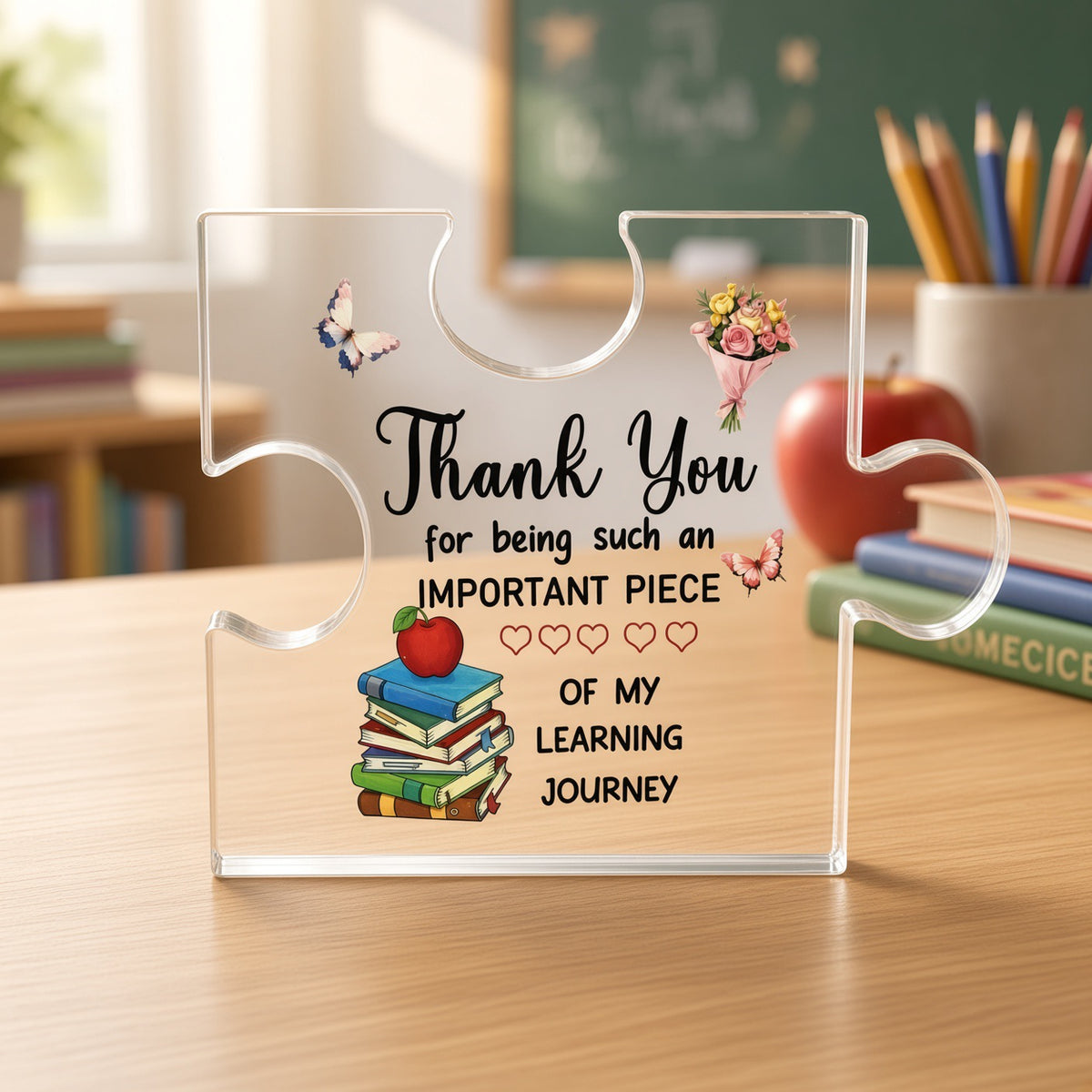 Thank You Teacher Acrylic Jigsaw Piece – End of Term Keepsake Gift