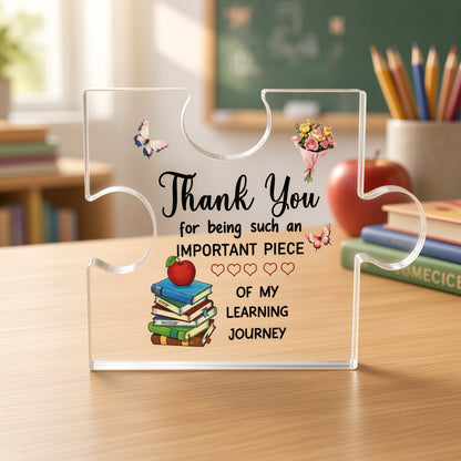Thank You Teacher Acrylic Jigsaw Piece – End of Term Keepsake Gift