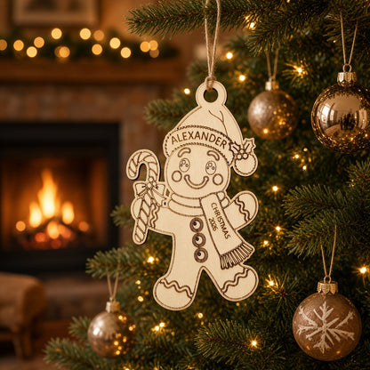 Wooden personalised Christmas tree decorations