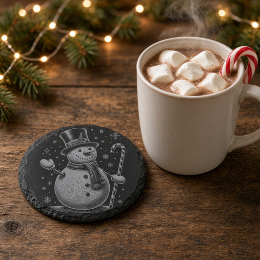 Christmas Engraved Slate Coasters – Bavarian Village, Santa & Winter Scenes