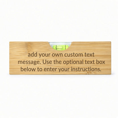 Personalised Spirit Level Bottle Opener – Laser Engraved | Wooden Handle | Custom Text