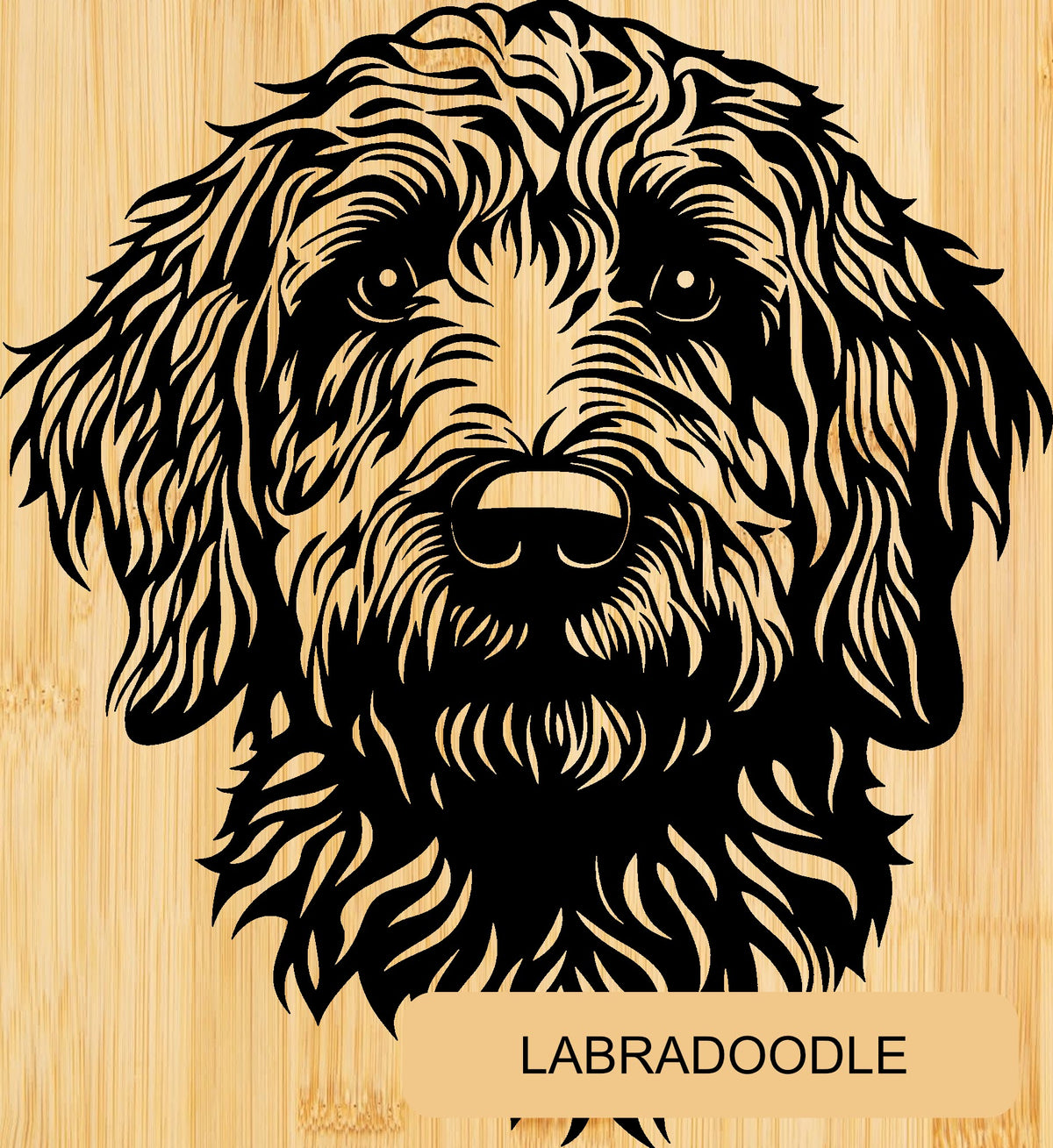 Personalised Bamboo Phone Stand – Engraved Dog Breed Portrait & Name | Bone Design