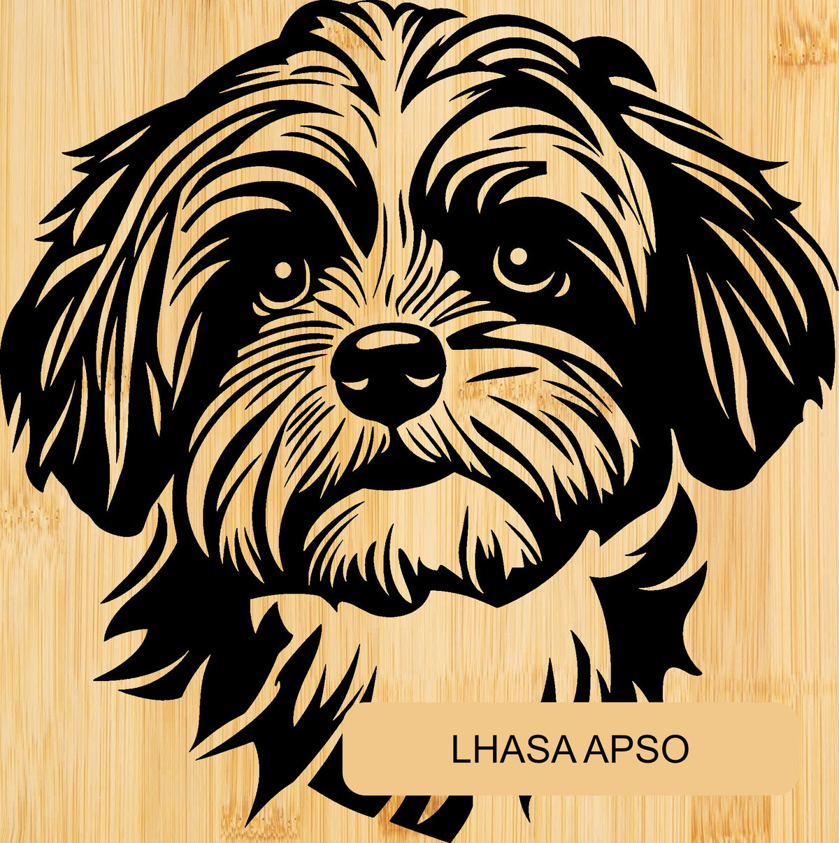 Personalised Bamboo Phone Stand – Engraved Dog Breed Portrait & Name | Bone Design