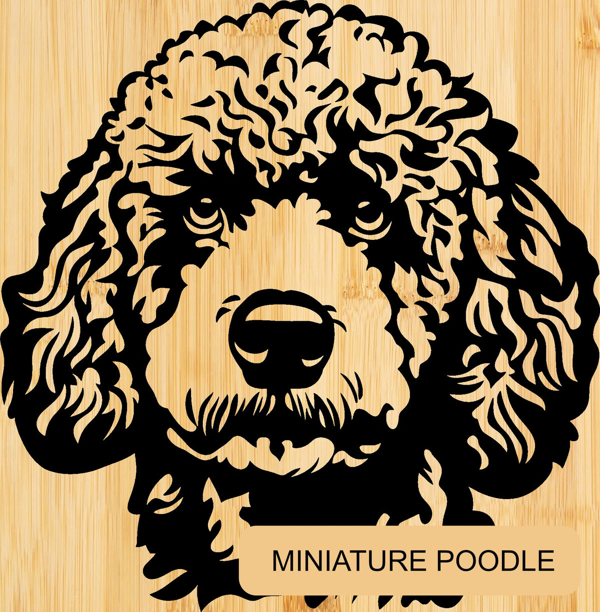 Personalised Bamboo Phone Stand – Engraved Dog Breed Portrait & Name | Bone Design