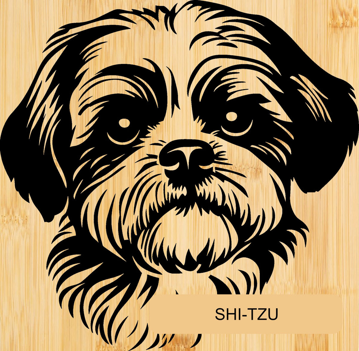 Personalised Bamboo Phone Stand – Engraved Dog Breed Portrait & Name | Bone Design