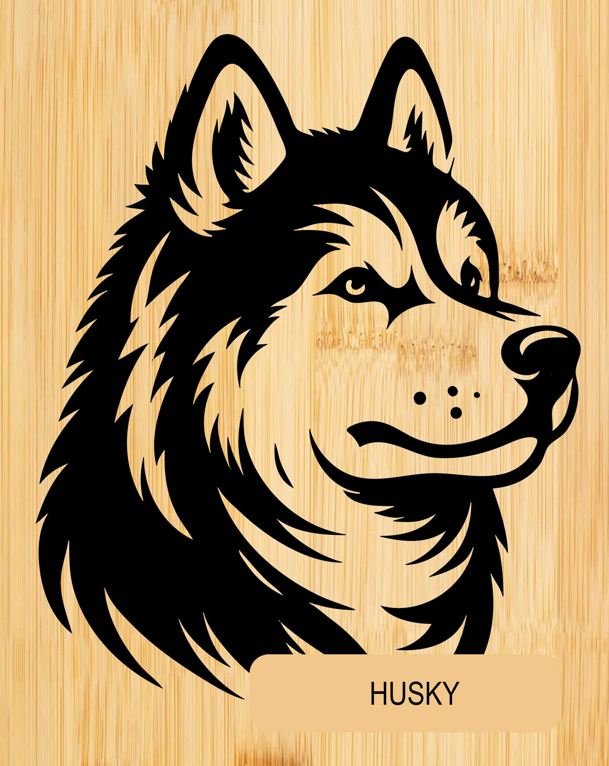 Personalised Bamboo Phone Stand – Engraved Dog Breed Portrait & Name | Bone Design