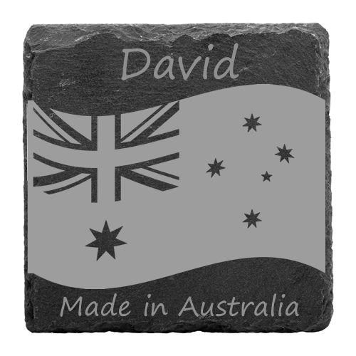 Personalised slate country coaster Retrotreasures