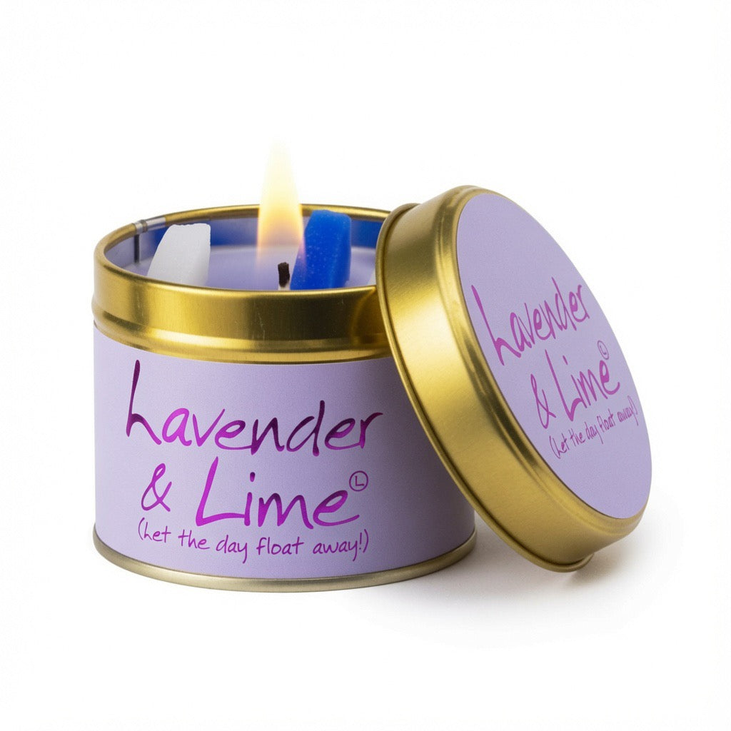 Lavender & Lime Scented Candle Tin Retrotreasures