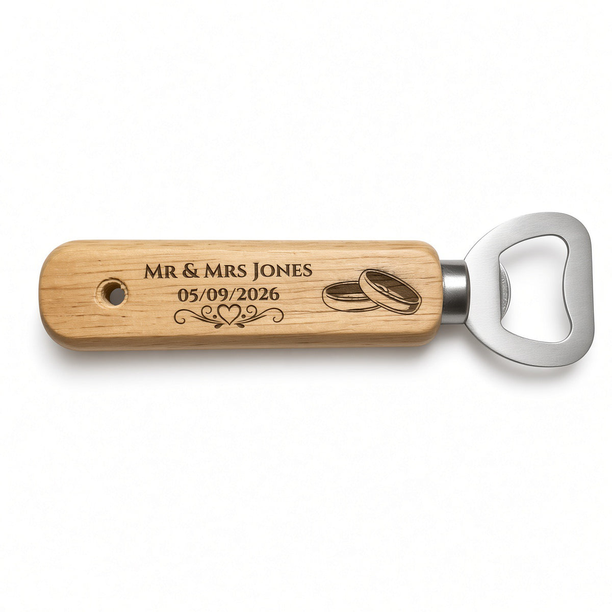 Personalised Bamboo Bottle Opener – Wedding Favour & Keepsake Gift Retrotreasures.co.uk
