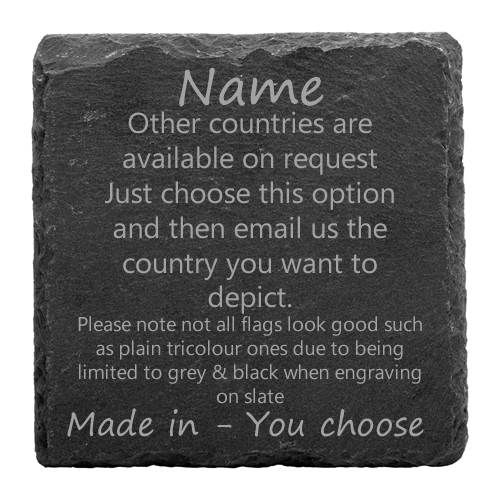 Personalised slate country coaster Retrotreasures